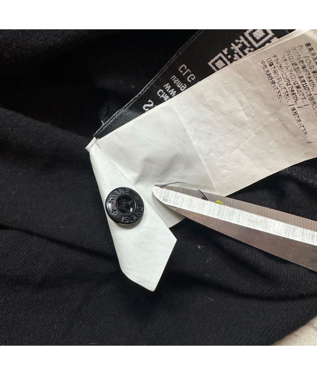 STONE ISLAND Черное хлопко-эластановое поло с длинным рукавом, фото 7