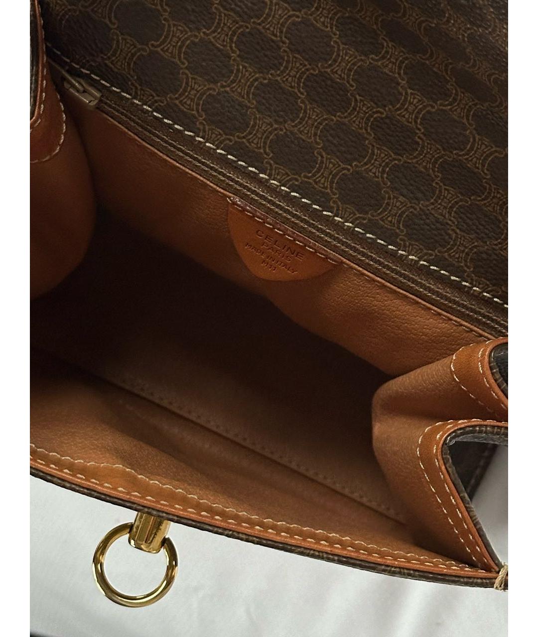 CELINE Коричневая сумка с короткими ручками, фото 4