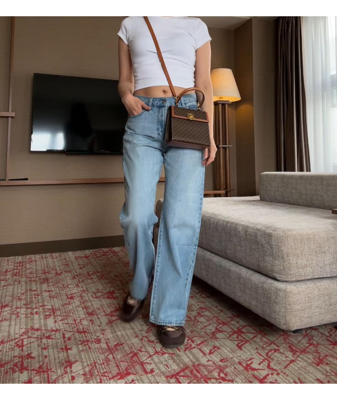 CELINE Коричневая сумка с короткими ручками, фото 7