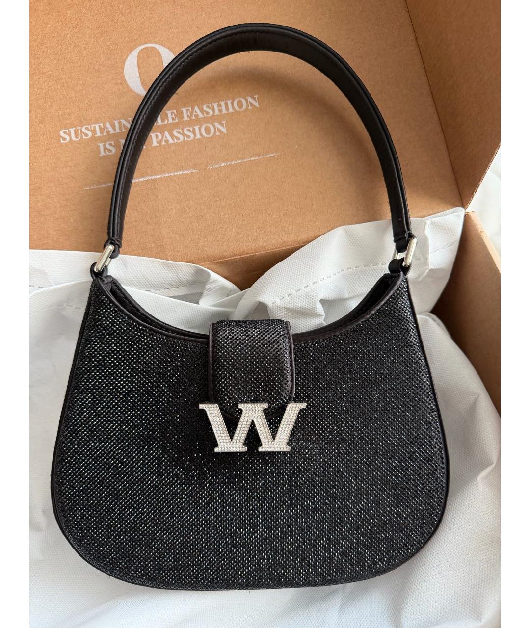 ALEXANDER WANG Черная шелковая сумка с короткими ручками, фото 4