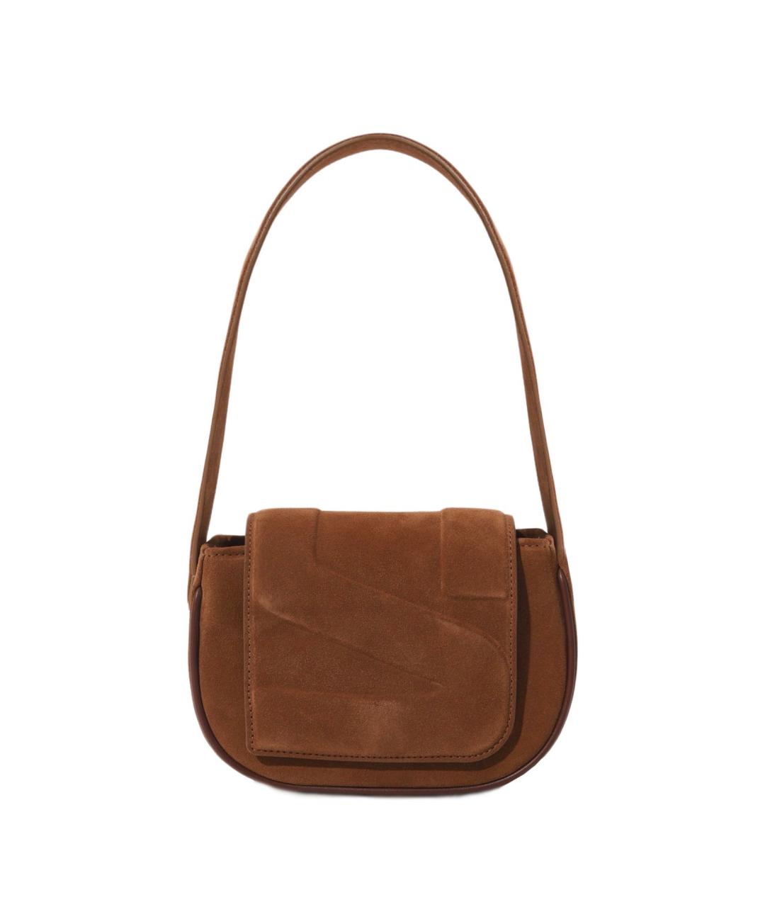 YUZEFI Коричневая замшевая сумка с короткими ручками, фото 1