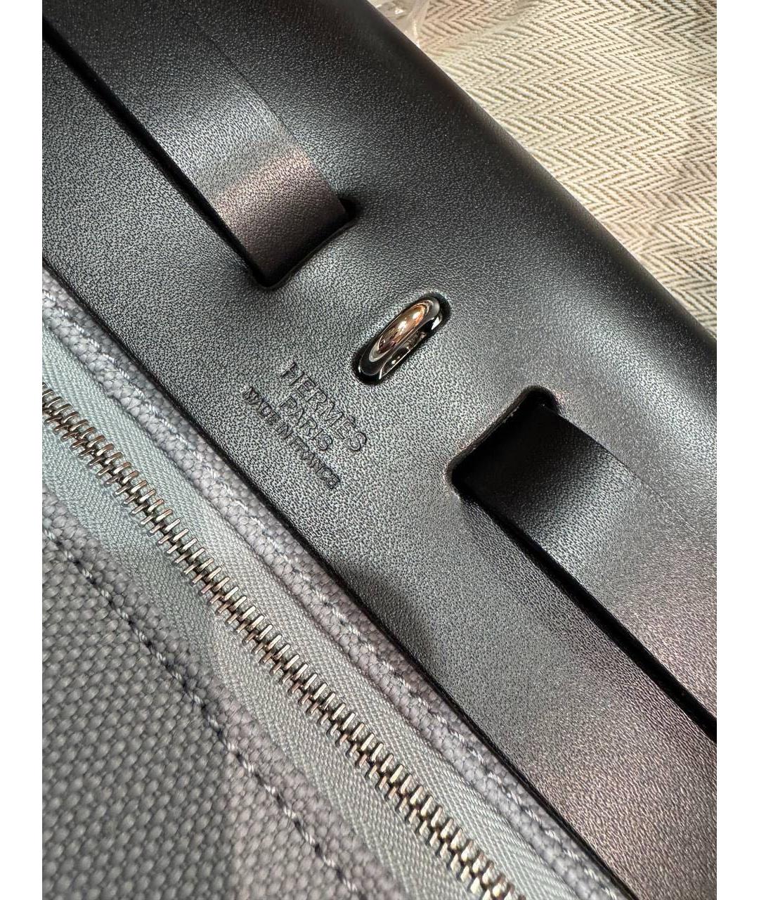 HERMES Серая тканевая сумка через плечо, фото 7