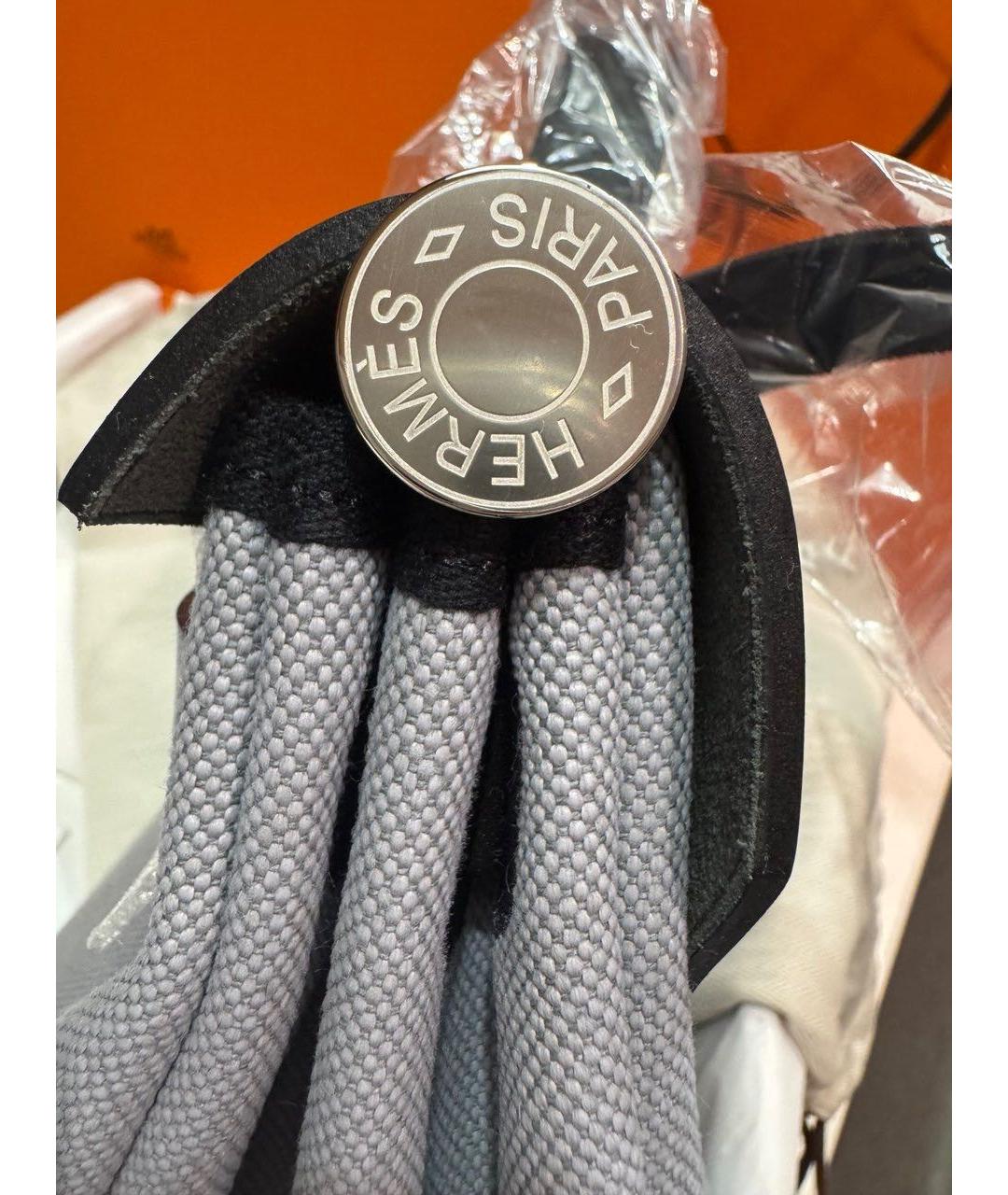 HERMES Серая тканевая сумка через плечо, фото 6