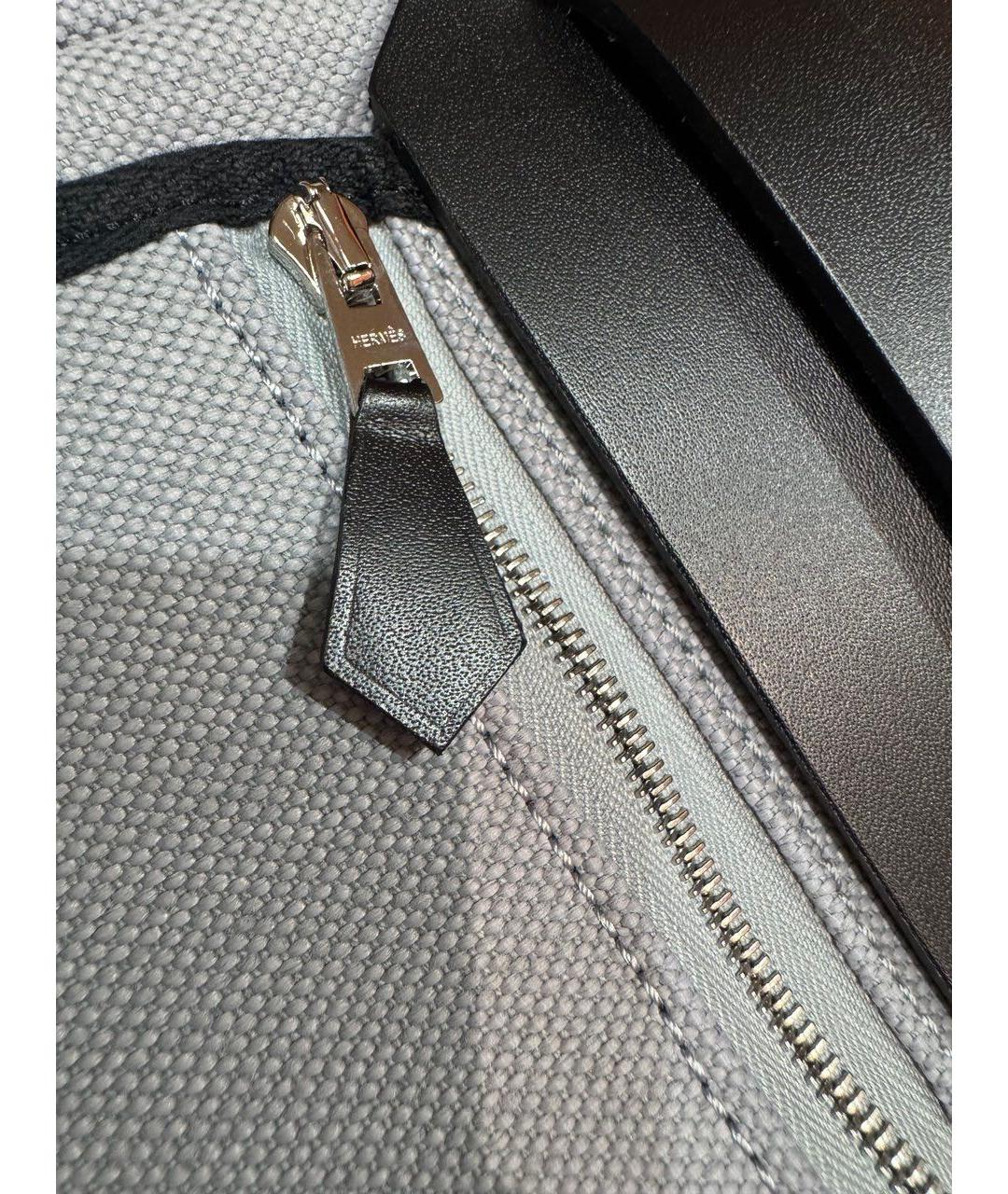 HERMES Серая тканевая сумка через плечо, фото 4
