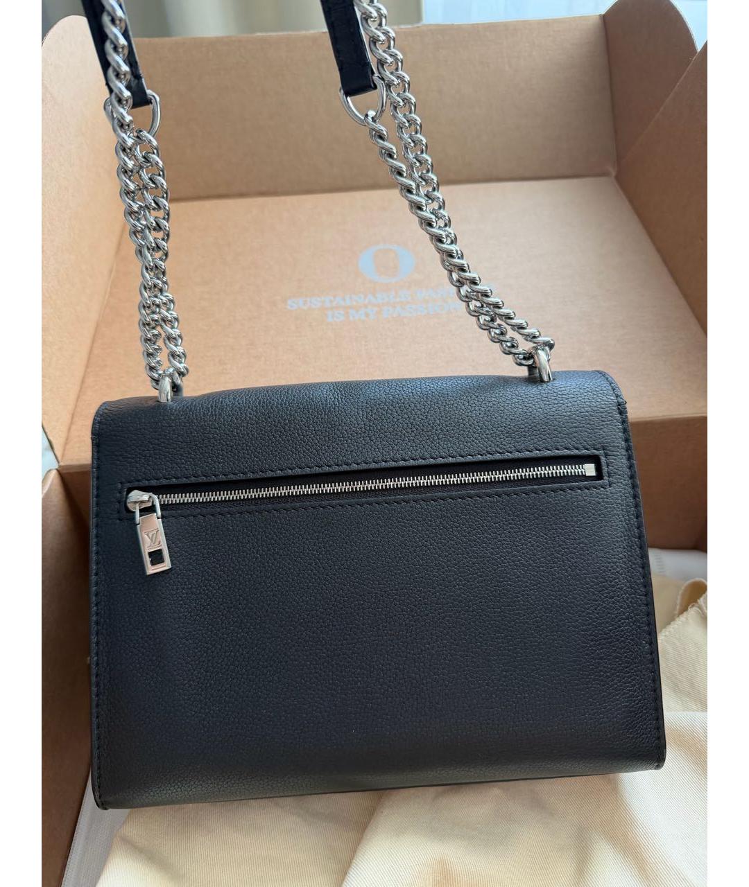 LOUIS VUITTON Черная кожаная сумка через плечо, фото 3