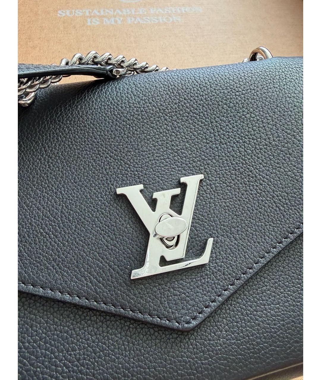 LOUIS VUITTON Черная кожаная сумка через плечо, фото 2