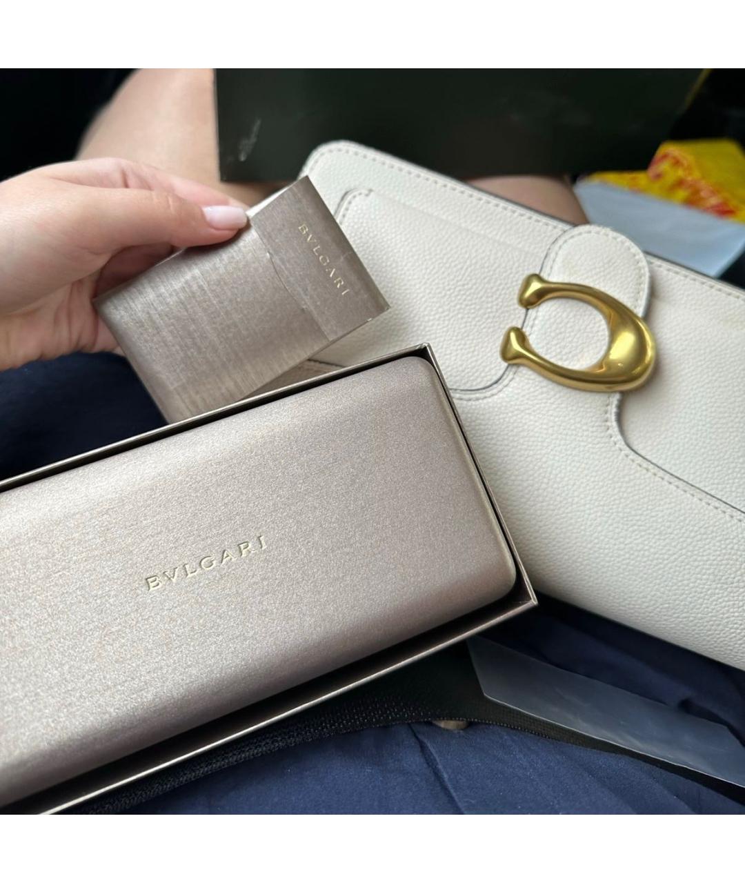 BVLGARI Золотые металлические солнцезащитные очки, фото 4