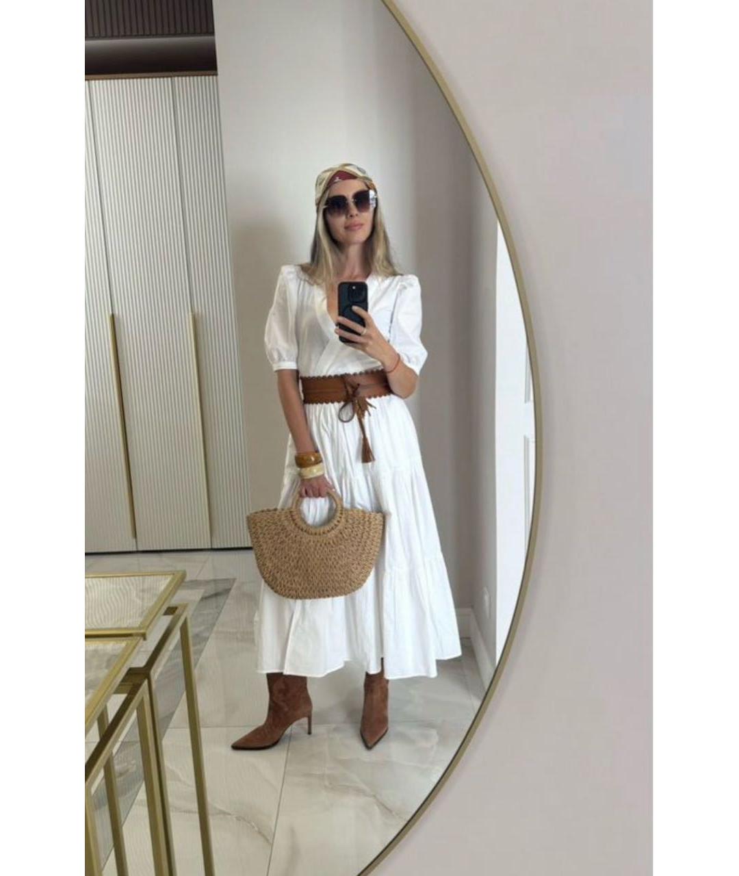 TWIN-SET Белый хлопковый сарафан, фото 5