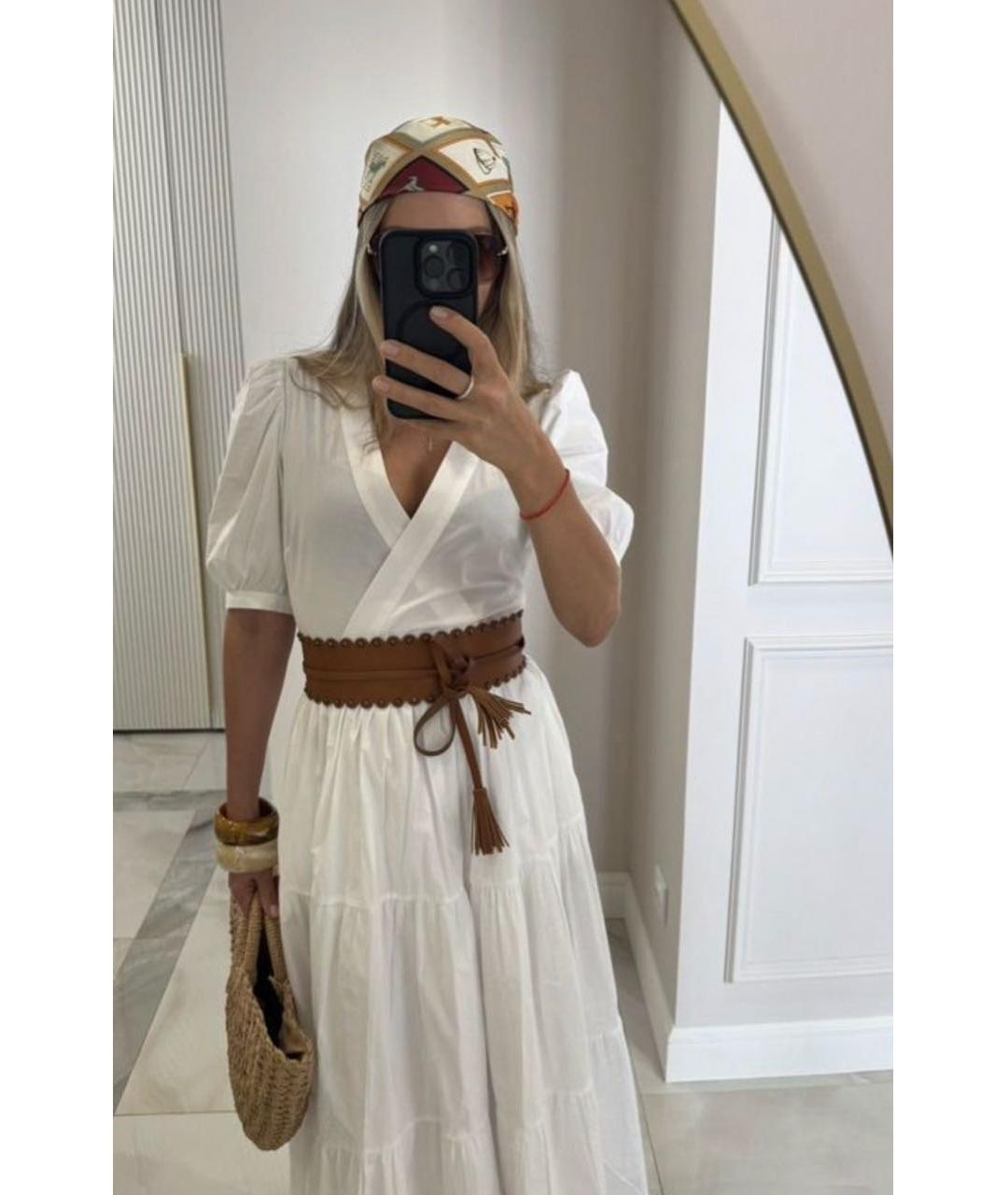 TWIN-SET Белый хлопковый сарафан, фото 6