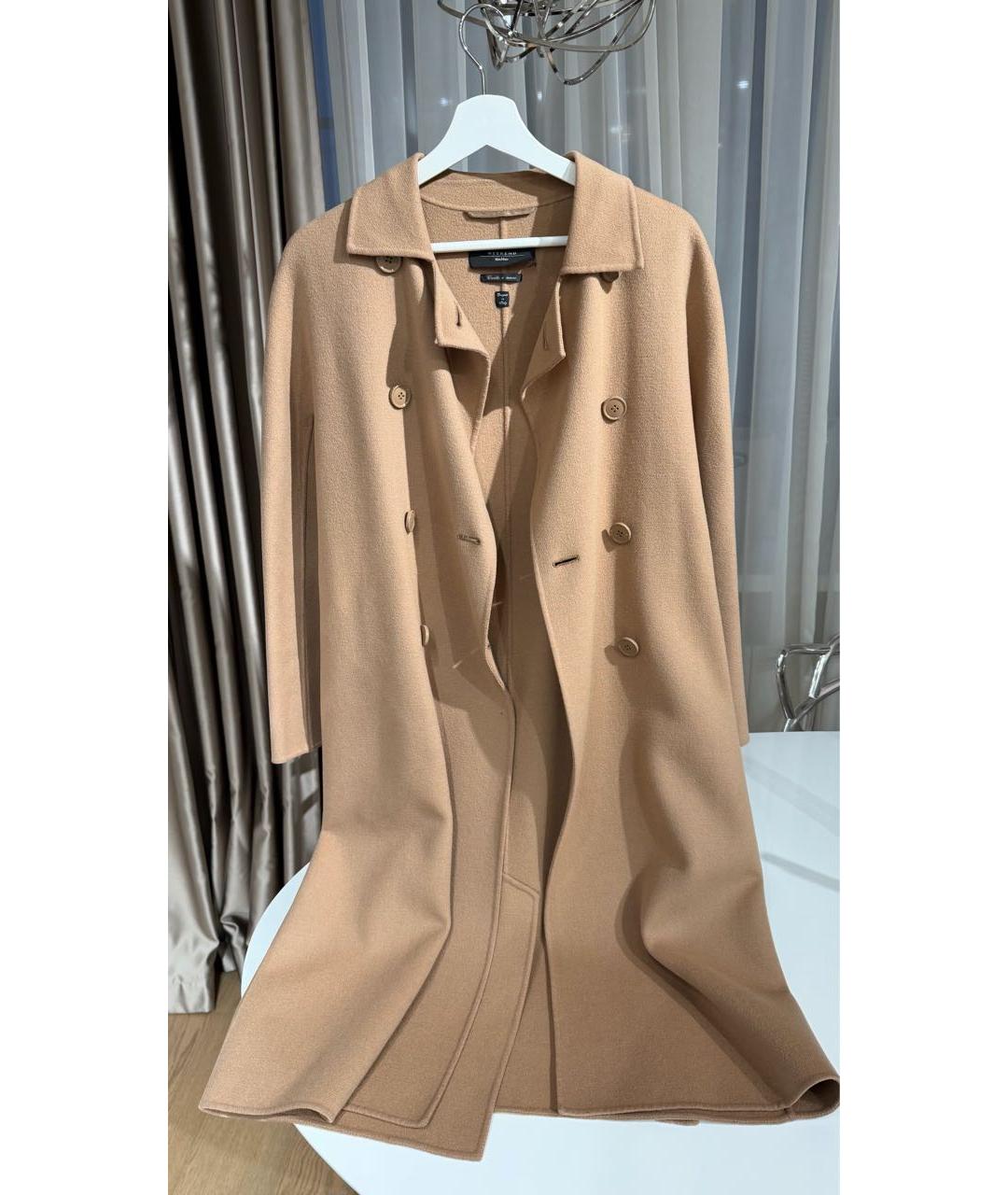 WEEKEND MAX MARA Бежевое шерстяное пальто, фото 2
