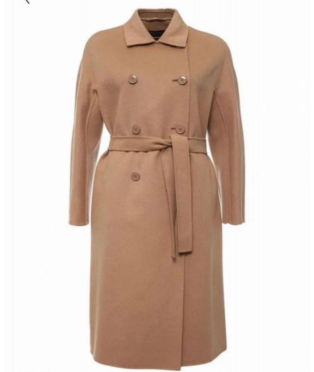 WEEKEND MAX MARA Бежевое шерстяное пальто, фото 7