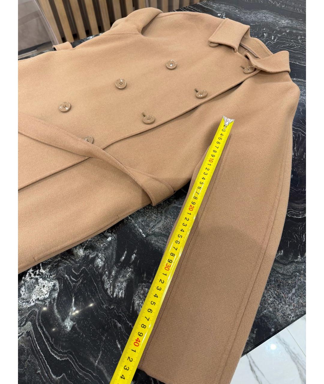 WEEKEND MAX MARA Бежевое шерстяное пальто, фото 3