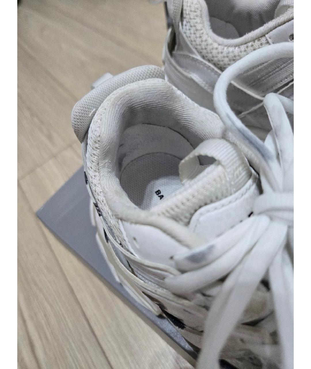 BALENCIAGA Белые кожаные кроссовки, фото 4