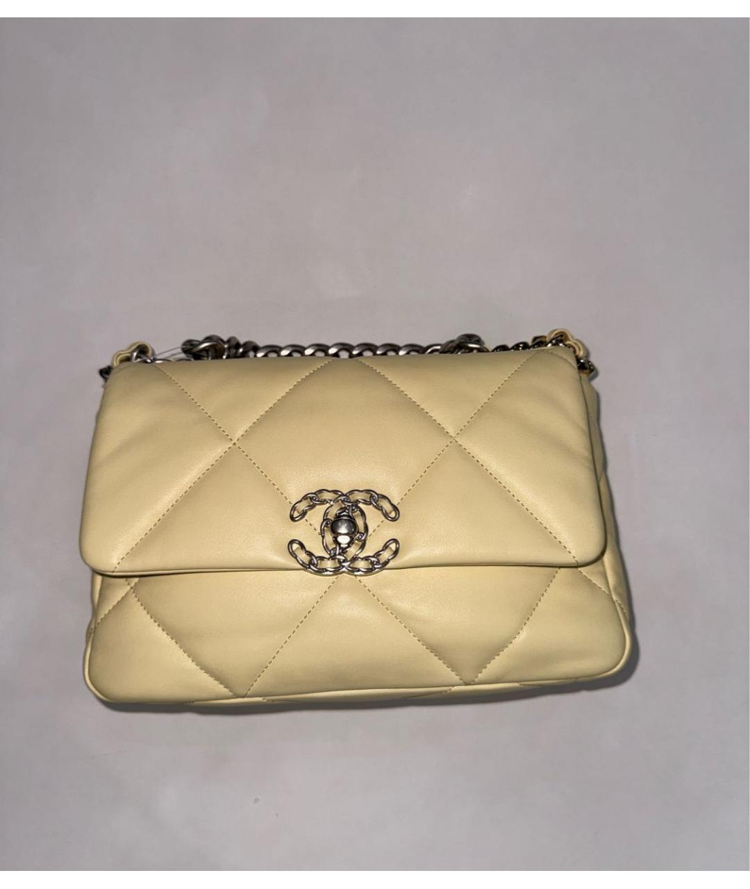 CHANEL Желтая кожаная сумка через плечо, фото 9
