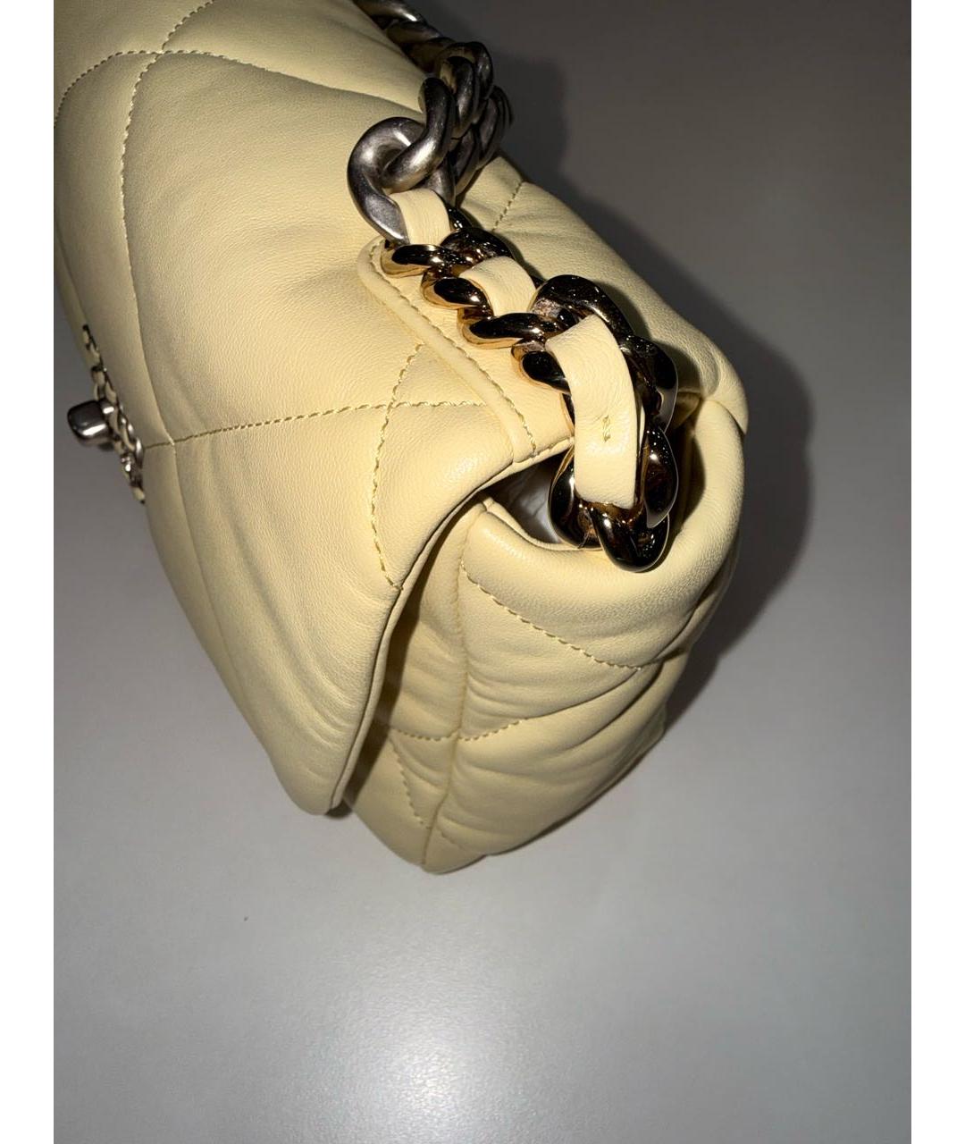 CHANEL Желтая кожаная сумка через плечо, фото 6