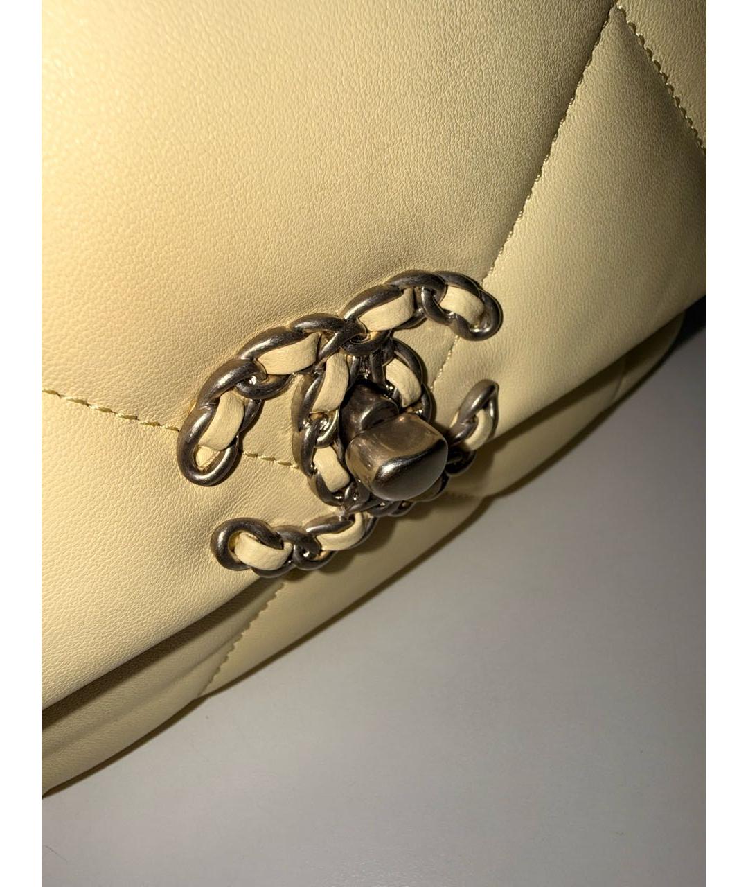 CHANEL Желтая кожаная сумка через плечо, фото 5