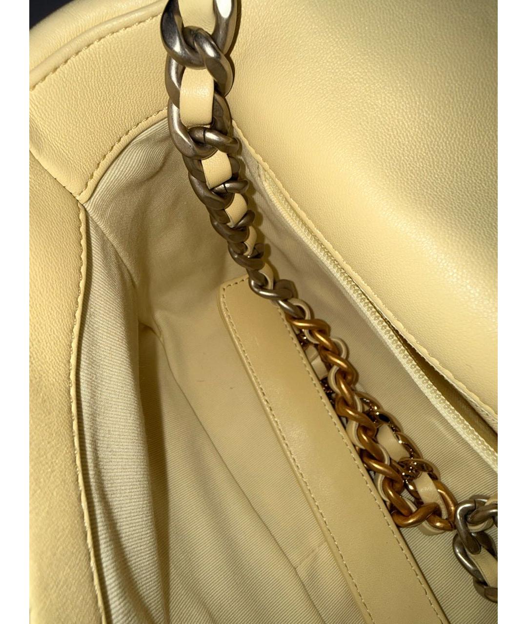 CHANEL Желтая кожаная сумка через плечо, фото 4