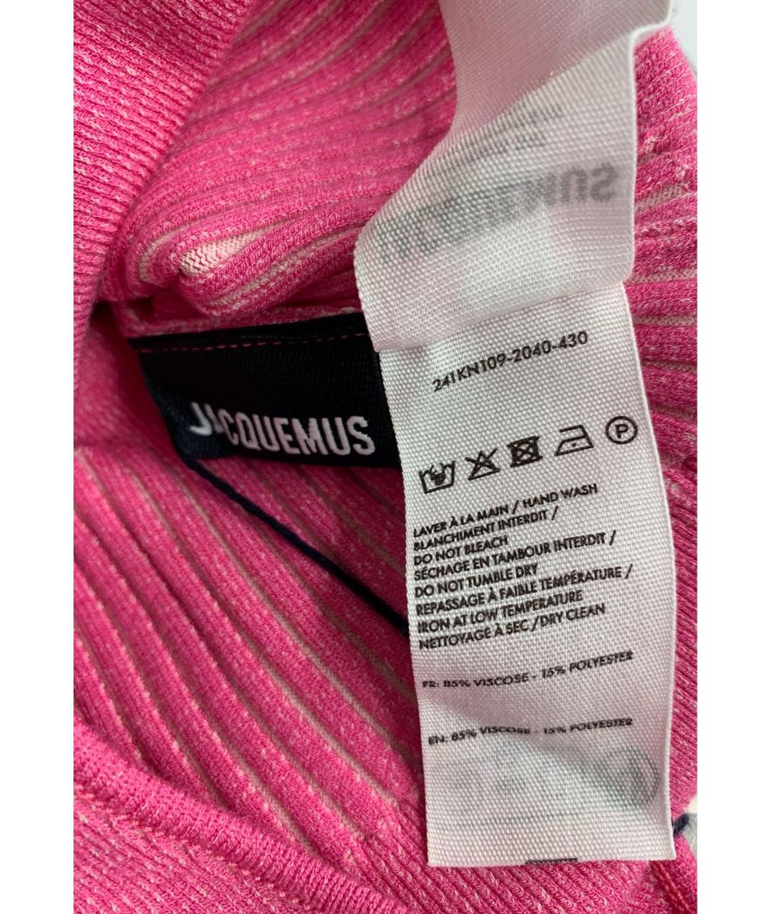 JACQUEMUS Розовое вискозное боди, фото 6