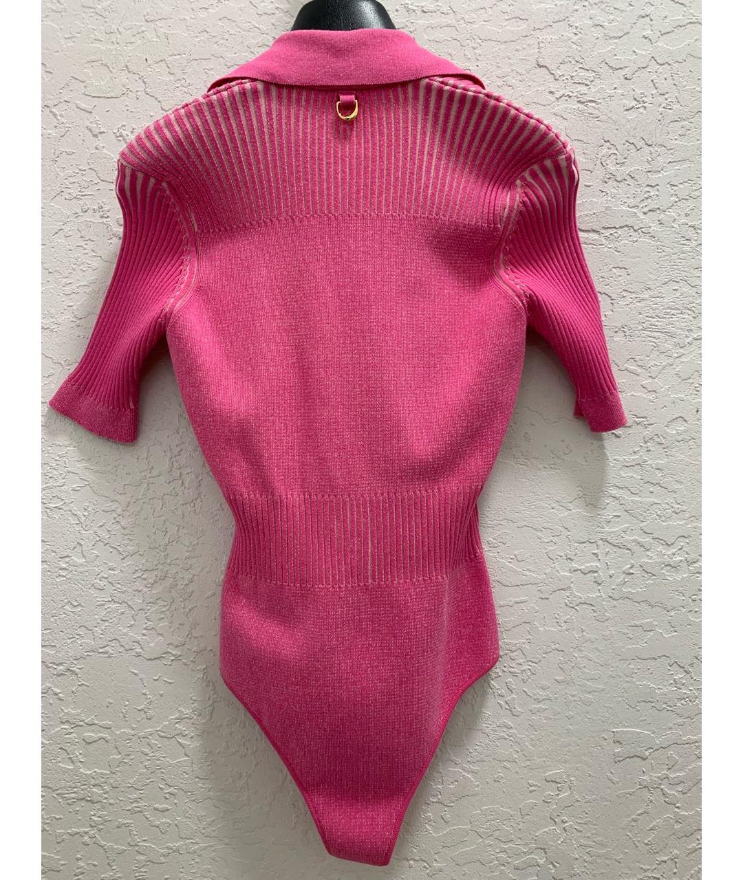 JACQUEMUS Розовое вискозное боди, фото 4