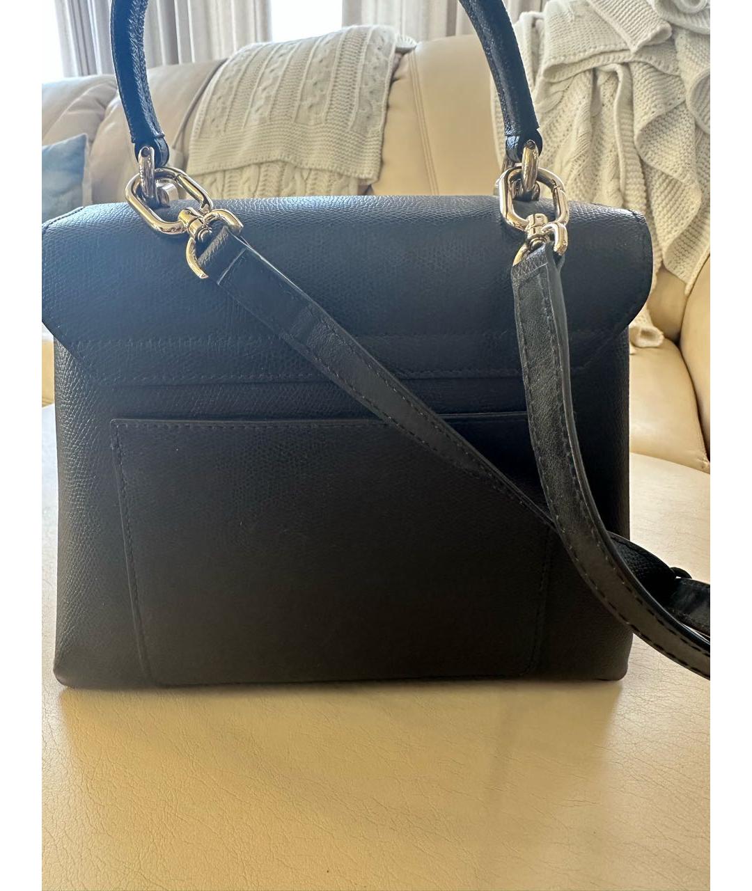 FURLA Черная кожаная сумка с короткими ручками, фото 2