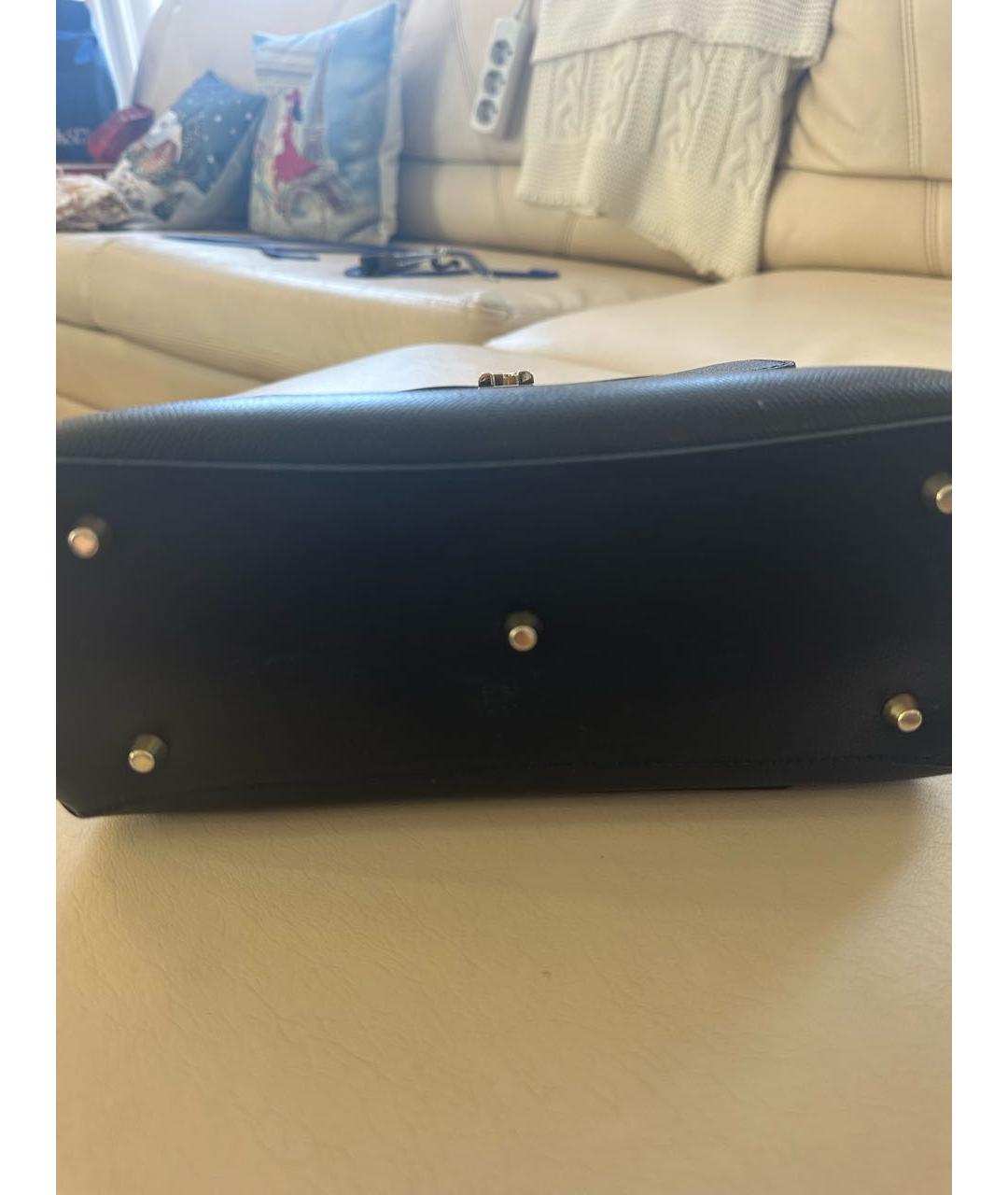 FURLA Черная кожаная сумка с короткими ручками, фото 3