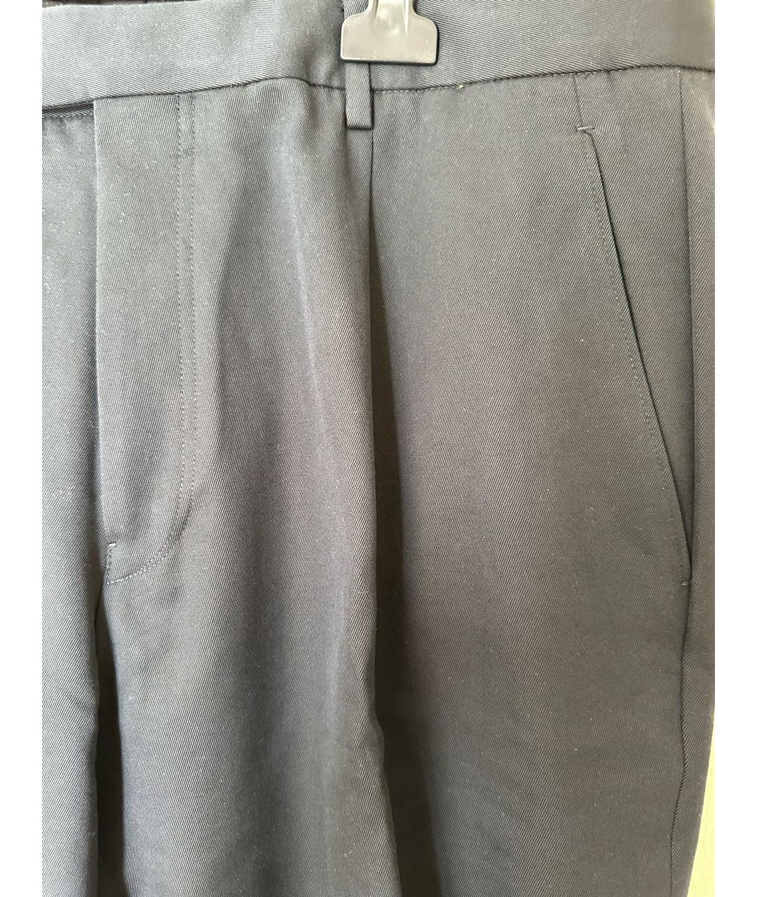 ZEGNA Темно-синие хлопковые повседневные брюки, фото 5