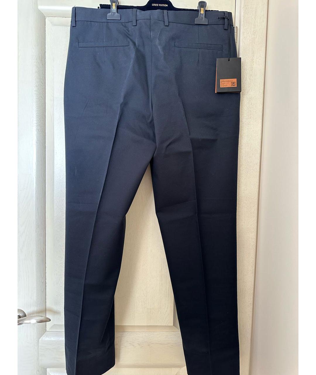 ZEGNA Темно-синие хлопковые повседневные брюки, фото 2