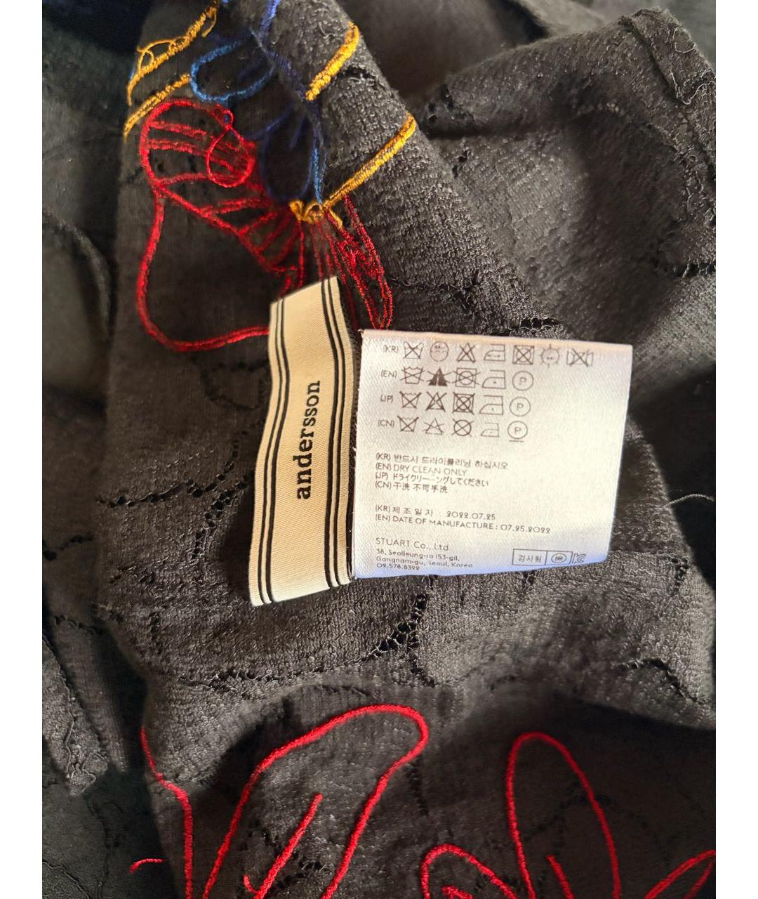 ANDERSSON BELL Черная хлопковая кэжуал рубашка, фото 7