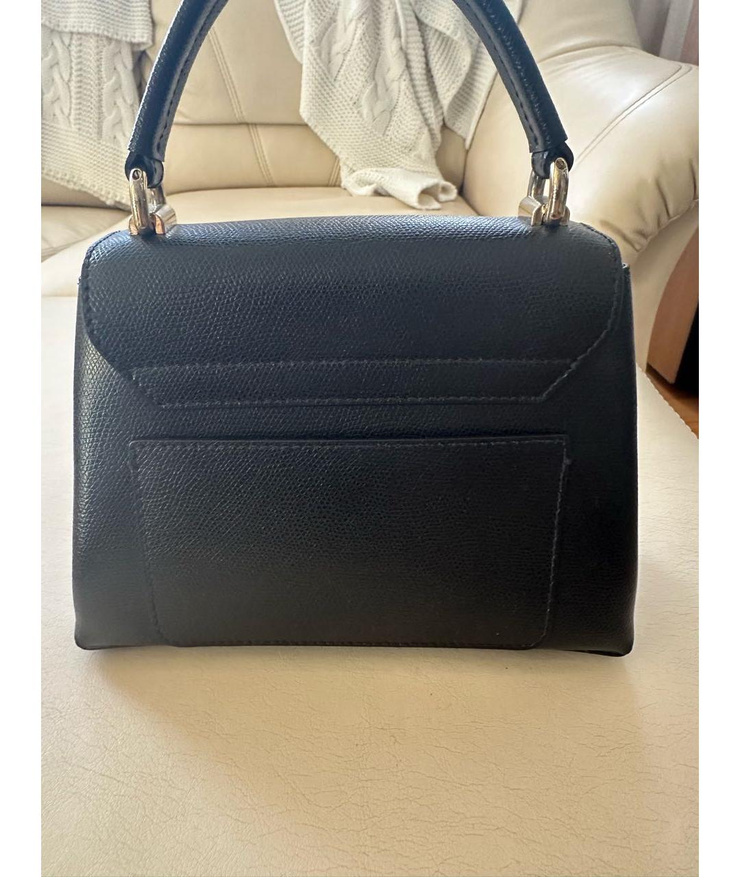 FURLA Черная кожаная сумка с короткими ручками, фото 3