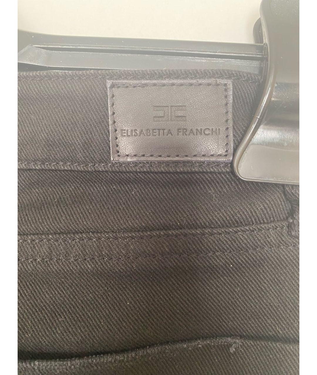 ELISABETTA FRANCHI Черные хлопко-эластановые джинсы слим, фото 5