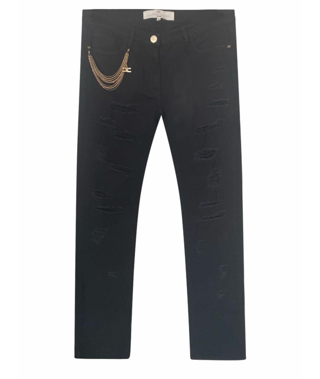 ELISABETTA FRANCHI Черные хлопко-эластановые джинсы слим, фото 1