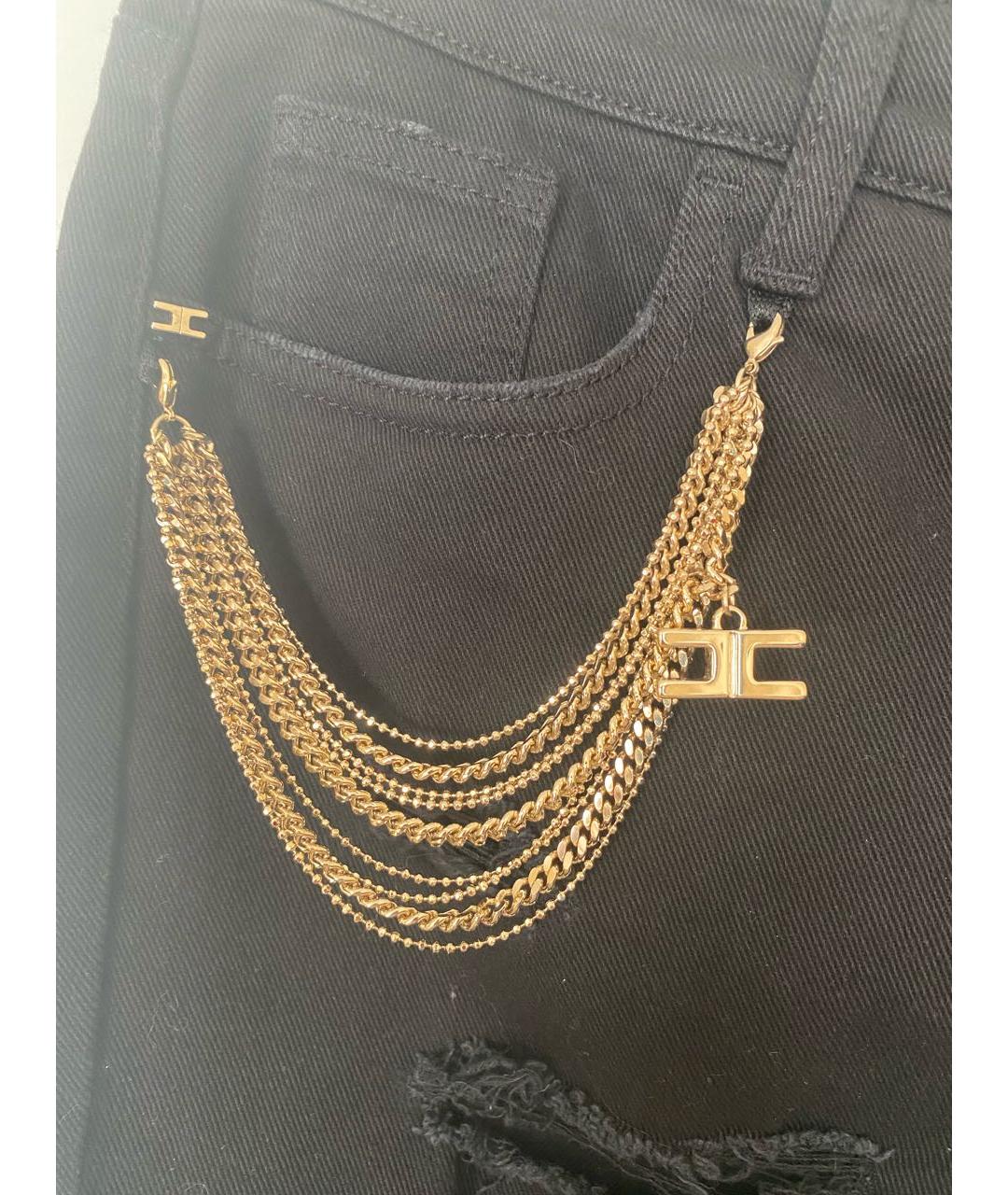 ELISABETTA FRANCHI Черные хлопко-эластановые джинсы слим, фото 4