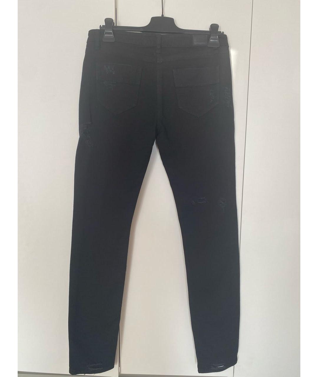 ELISABETTA FRANCHI Черные хлопко-эластановые джинсы слим, фото 2