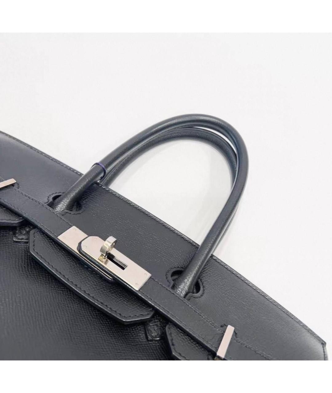 HERMES Черная кожаная сумка с короткими ручками, фото 6