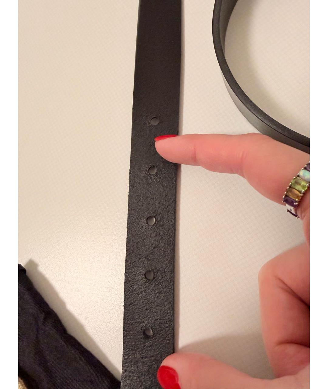 SAINT LAURENT Черный кожаный ремень, фото 5