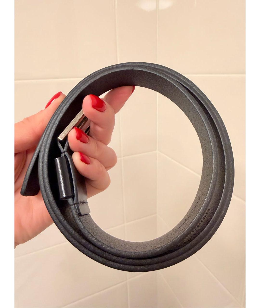 SAINT LAURENT Черный кожаный ремень, фото 8