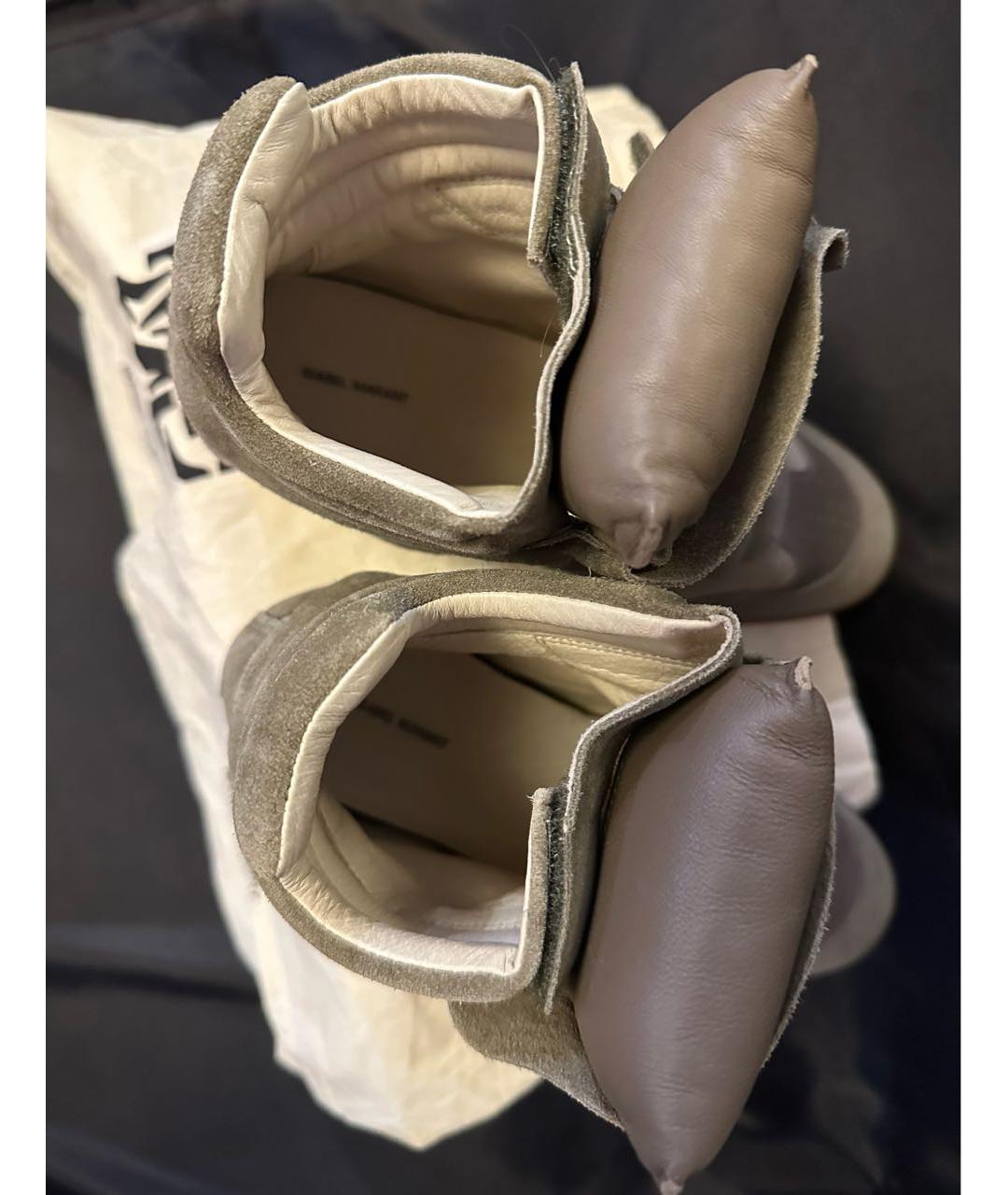 ISABEL MARANT Бежевые кожаные кеды, фото 3