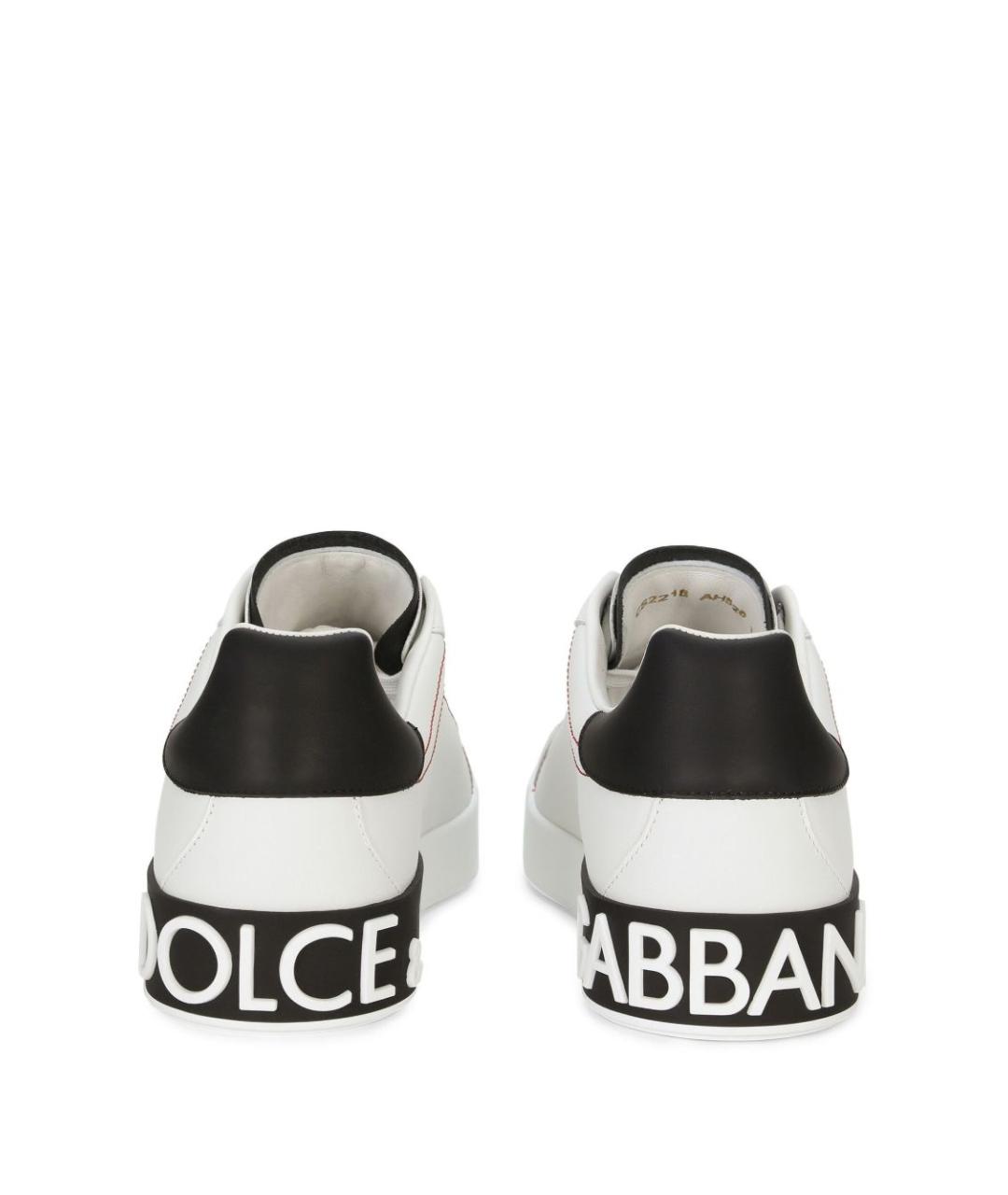 DOLCE&GABBANA Белые кожаные низкие кроссовки / кеды, фото 2