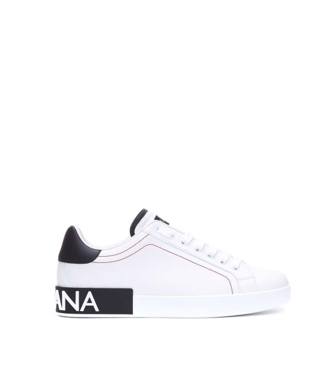 DOLCE&GABBANA Белые кожаные низкие кроссовки / кеды, фото 1