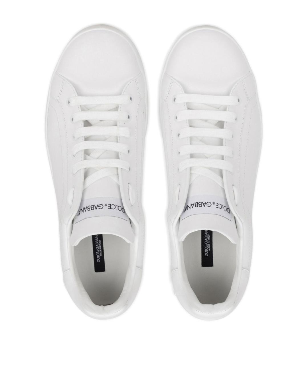 DOLCE&GABBANA Белые кожаные низкие кроссовки / кеды, фото 3