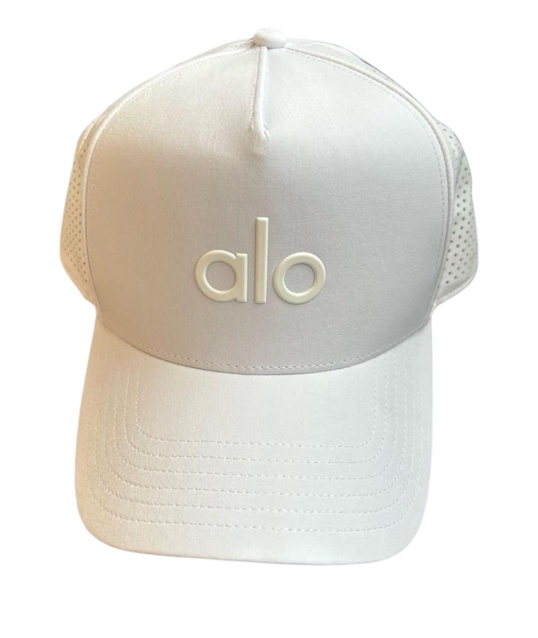 ALO YOGA Белая синтетическая кепка, фото 1