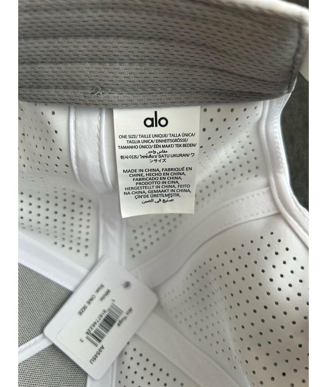 ALO YOGA Белая синтетическая кепка, фото 5