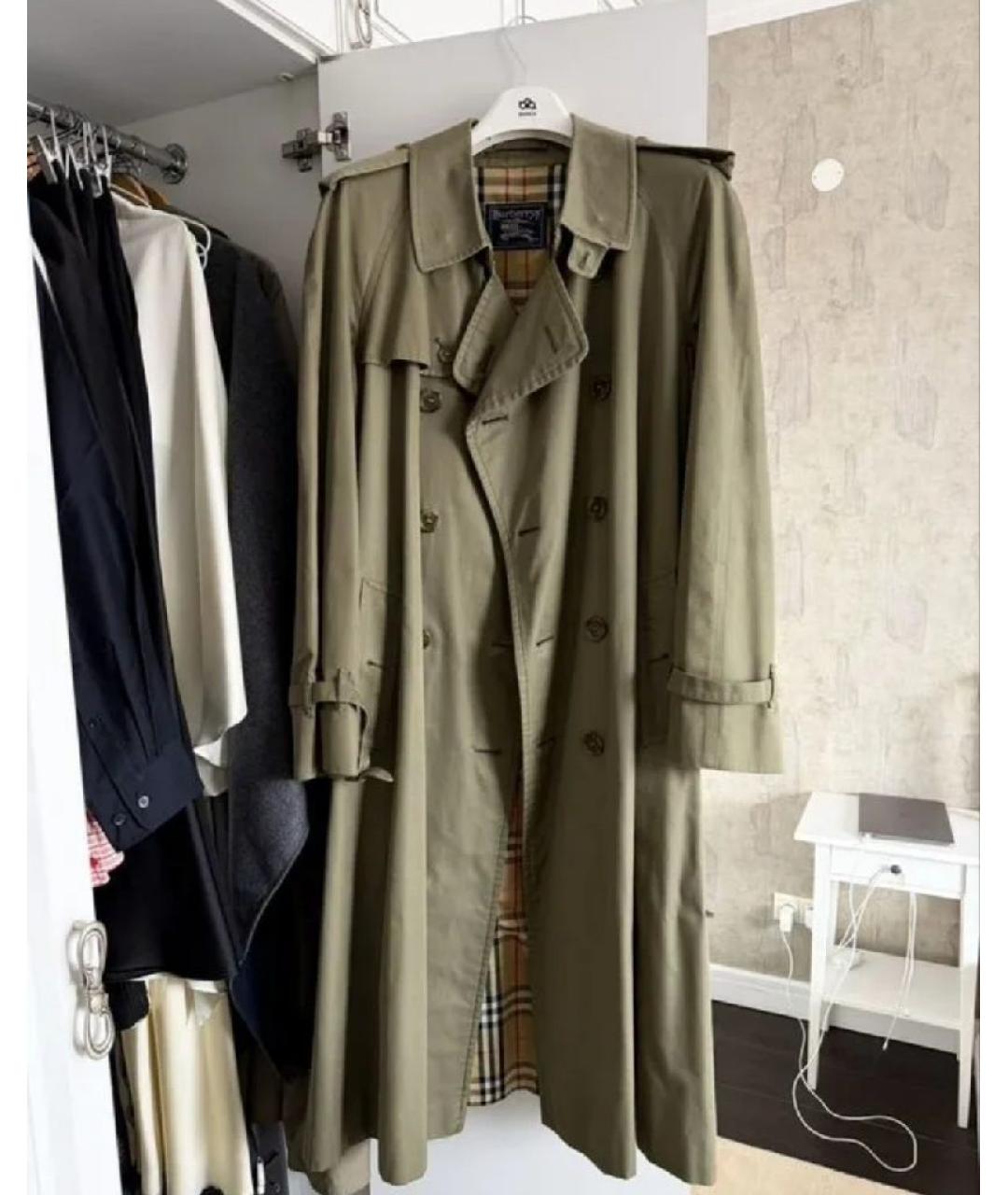BURBERRY Хаки хлопковый тренч/плащ, фото 6