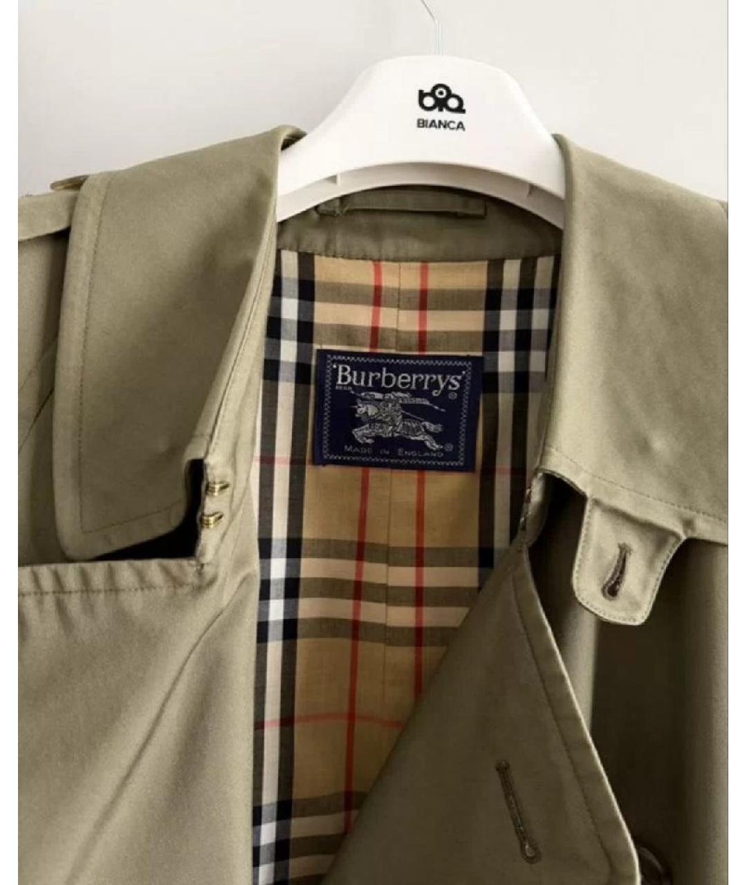 BURBERRY Хаки хлопковый тренч/плащ, фото 4