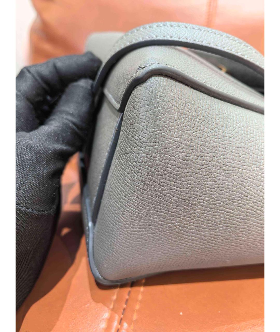 CELINE Серая кожаная сумка через плечо, фото 6