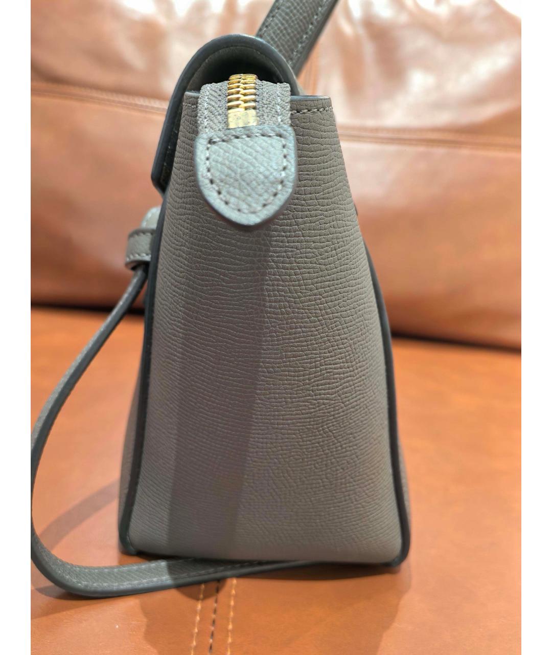 CELINE Серая кожаная сумка через плечо, фото 2