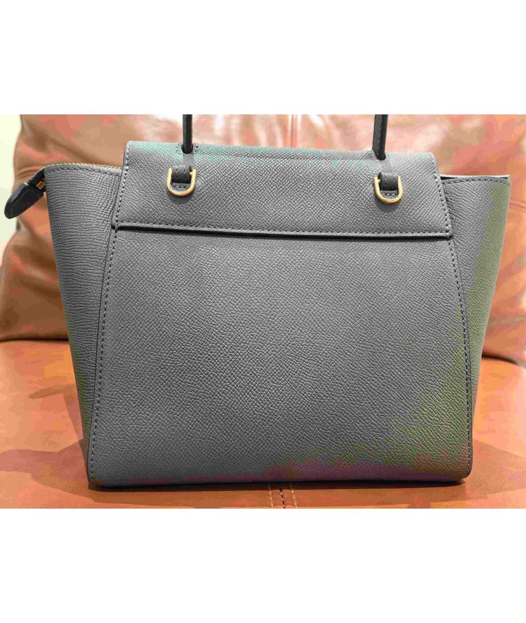 CELINE Серая кожаная сумка через плечо, фото 3