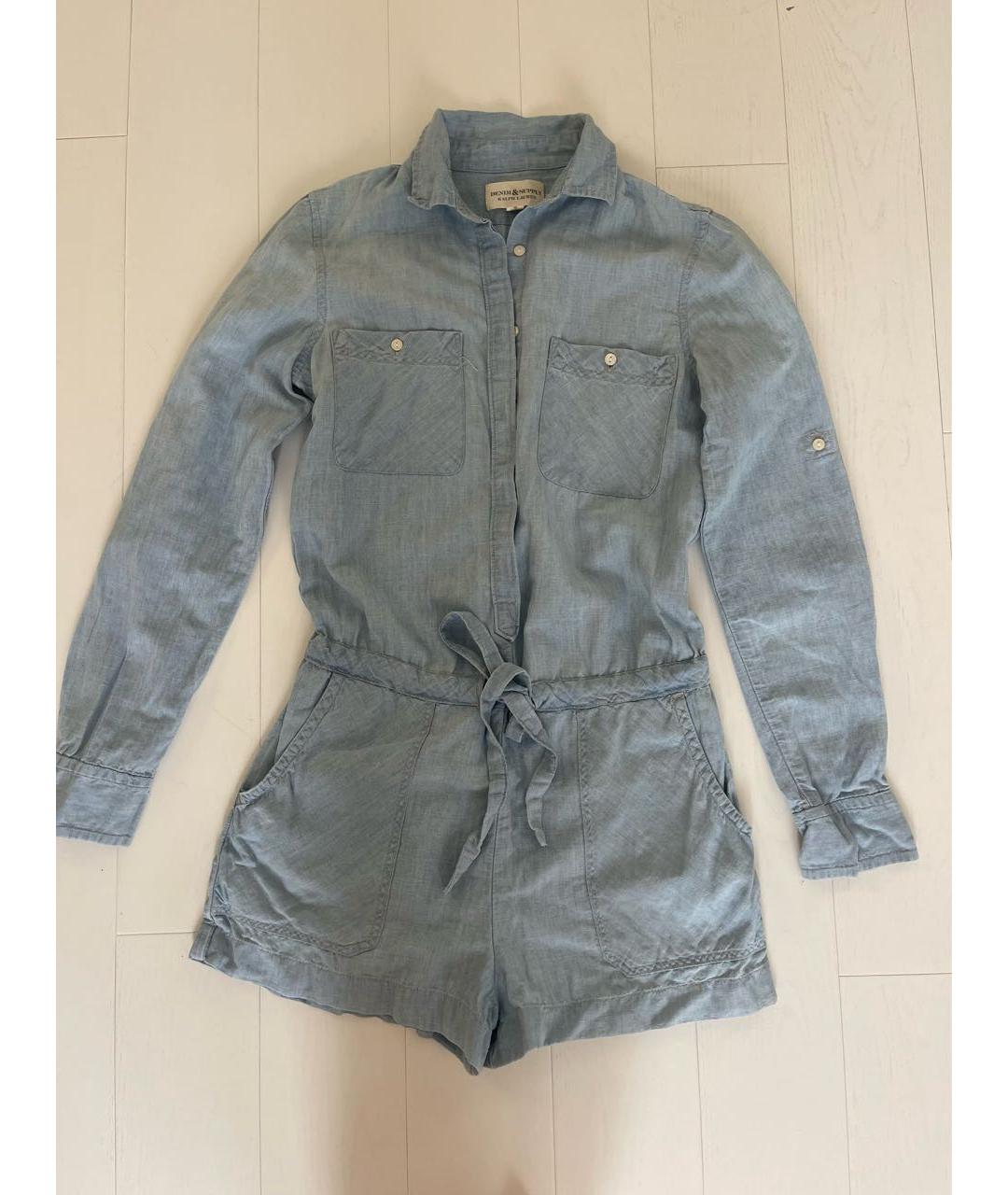 RALPH LAUREN Голубой деним комбинезон, фото 4