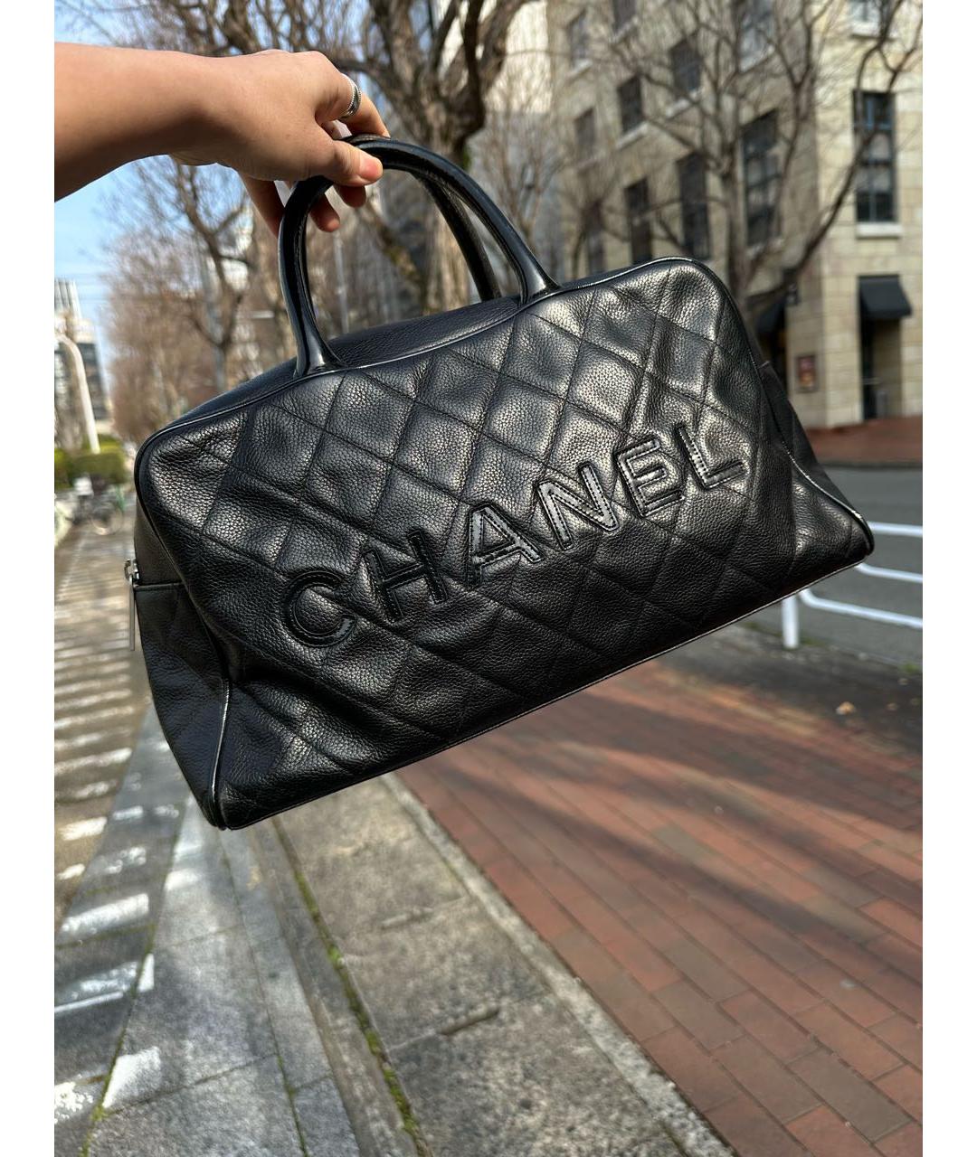 CHANEL Черная кожаная сумка тоут, фото 2