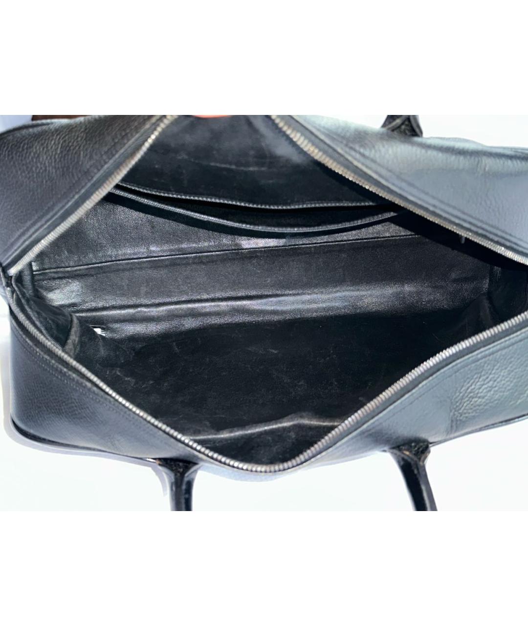 CHANEL Черная кожаная сумка тоут, фото 7